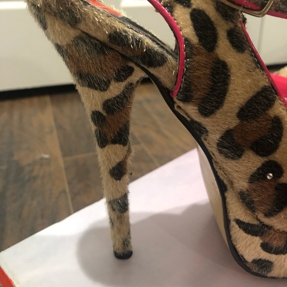 High heel animal print sandals, fell the fur 🐆 - Picture 3 of 5